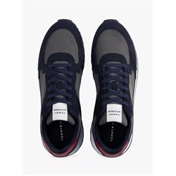 Mixed-Texture Suede Sneaker