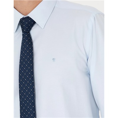 Açık Mavi Slim Fit Uzun Kollu Basic Gömlek