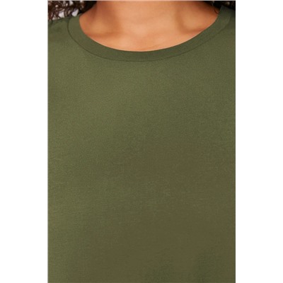 Haki Midi %100 Pamuk Örme T-shirt Elbise TBBSS24AH00067