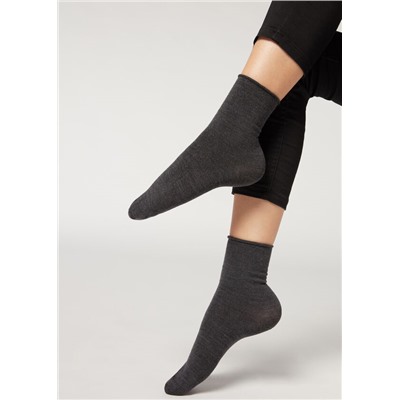 Socke aus Wolle/Baumwolle ohne Bündchen