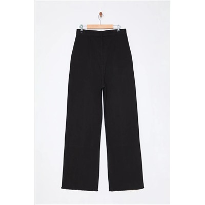 Siyah Yüksek Bel Geniş Paça Büyük Beden Wide Leg Jeans TBBAW25CJ00001