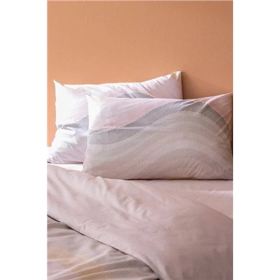 Suivre King Size %100 Pamuk Ranforce Baskılı Nevresim Takımı - Pudra