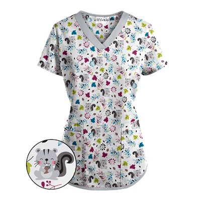 UA Fall Favorite Silver Print Scrub Top