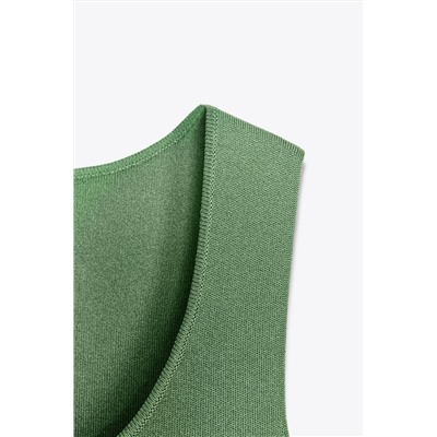 PLEATED KNIT COMBINATION DRESS
