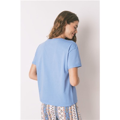 Camiseta azul 100% algodón