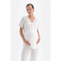 Dagi Beyaz Pijama Üst 22SW75016BD_BY