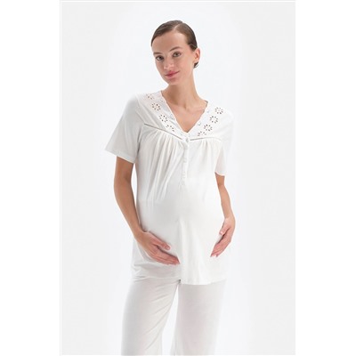 Dagi Beyaz Pijama Üst 22SW75016BD_BY