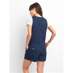 Denim zip romper