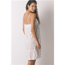Camisón midi "maternity" algodón floral rosa