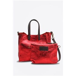 Bolso y neceser de piel Coti Rojo