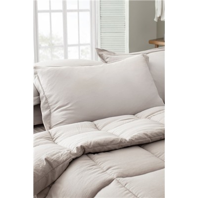 Mona Tek Kişilik Comforter Set - Taş