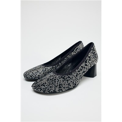 HEELED SHOES WITH RHINESTONES