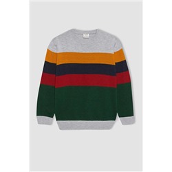 Defacto Erkek Çocuk Regular Fit Bisiklet Yaka Kazak B2240A8GR400mc