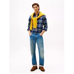 Regular Fit Plaid Stretch Oxford Shirt