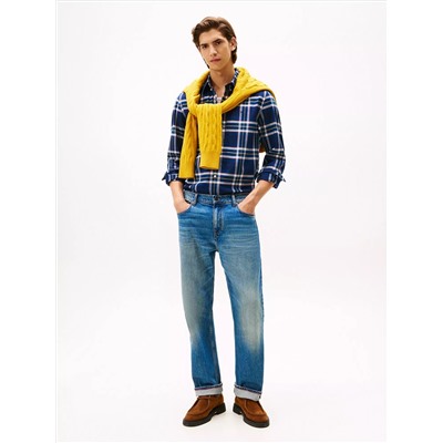 Regular Fit Plaid Stretch Oxford Shirt