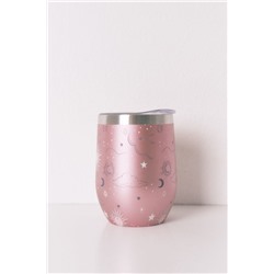 Taza termo metal rosa print astral