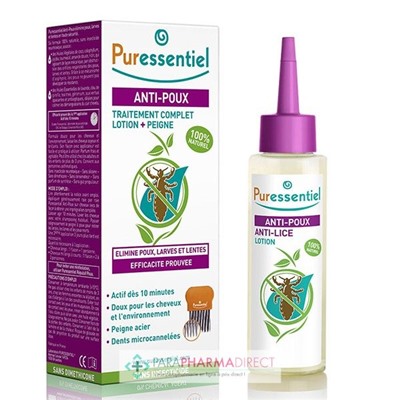 Puressentiel Anti-Poux Lotion Traitante 100 ml + Peigne Inclus