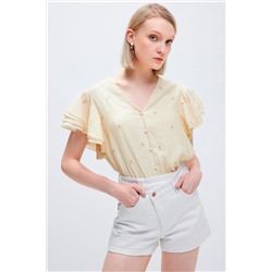 Camisa de seda Crudo