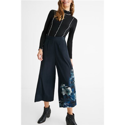 Pantalón culotte floral