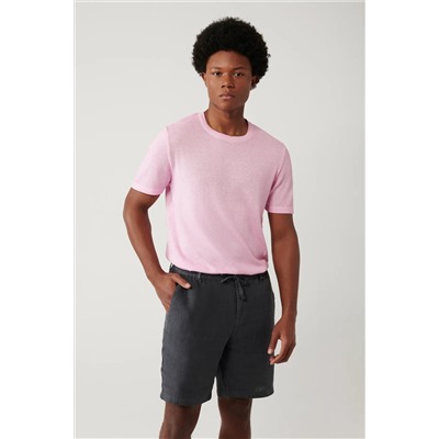 Avva, Erkek Pembe Bisiklet Yaka Garment Dyed T-shirt A41y5074
