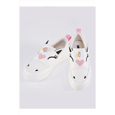 Denokids Unicorn Beyaz Kız Sneakers CFF-21Y2-065