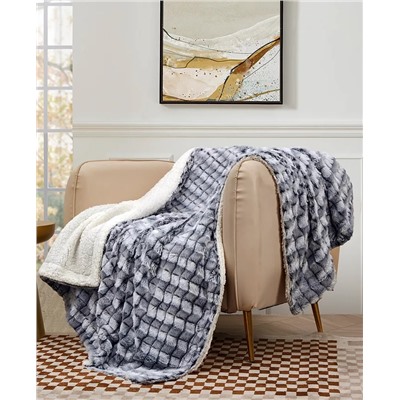 Royal Luxe Reversible Micromink to Faux-Sherpa Tie-Dye Throw, 50" x 60", Exclusively at Macy’s