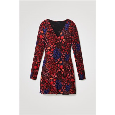 Vestido corto slim flores