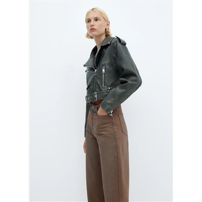 Jeans slouchy tiro alto