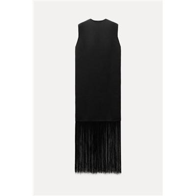 KNIT DRESS WITH FRINGING