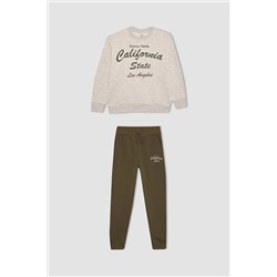 Defacto Erkek Çocuk Baskılı Sweatshirt Eşofman Altı 2'li Takım A4837A823WN