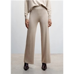 Pantalón punto wideleg  -  Mujer | MANGO OUTLET Melilla