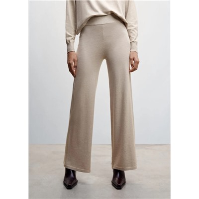 Pantalón punto wideleg  -  Mujer | MANGO OUTLET Melilla