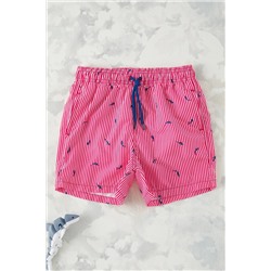 TRENDYOLKIDS Kırmızı Erkek Çocuk Baskılı Deniz Şortu TKDSS25DS00000