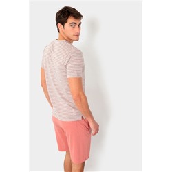 Pijama Gris jaspeado y rosa viejo