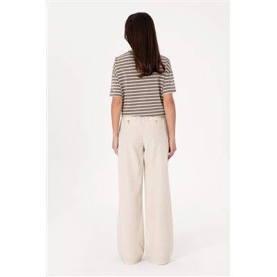 Kadın Taş Loose Fit Kanvas Pantolon