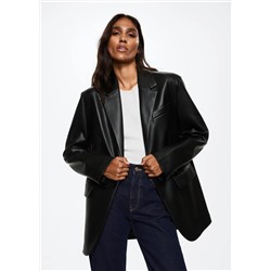 Americana oversize efecto piel  -  Mujer | MANGO OUTLET Melilla