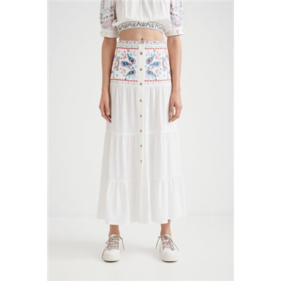 Falda larga paisley