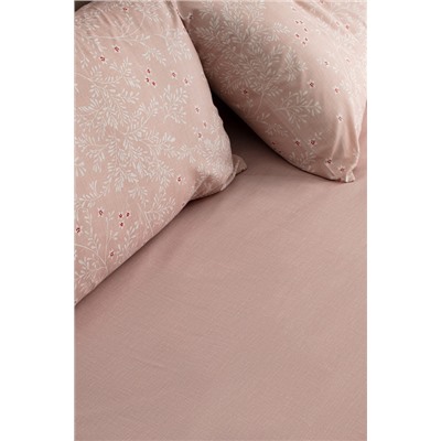 Emele King Size %100 Pamuk Ranforce Baskılı Nevresim Takımı - Pudra