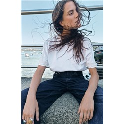 T-SHIRT WITH RHINESTONE CUFFS