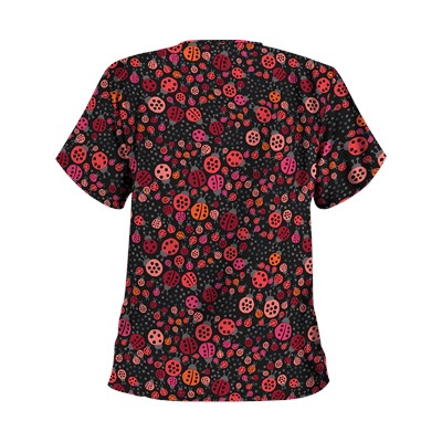 UA Lady Bug Oasis Black Scrub Top