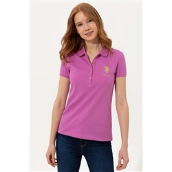 Kadın Menekşe Basic Polo Yaka Tişört