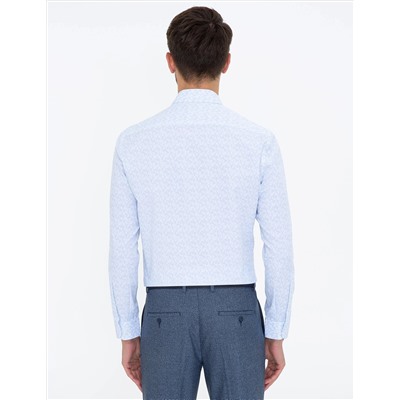 Açık Mavi Slim Fit Uzun Kollu Gömlek