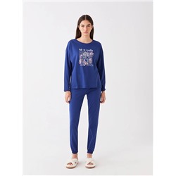 LC Waikiki Bisiklet Yaka Baskılı Uzun Kollu Kadın Pijama Takımı, LCW DREAM                                            
                                            Bisiklet Yaka Baskılı Uzun Kollu Kadın Pijama Takımı