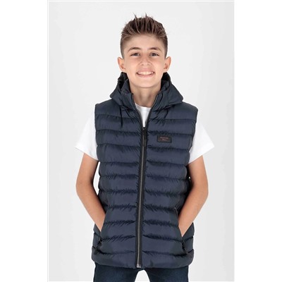 AHENGİM Erkek Çocuk Yelek Erkek Çocuk Kapüşonlu Şişme Yelek Ak215051 1-2-10000982
