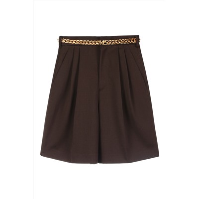 Short de lana de tiro alto Marrón oscuro