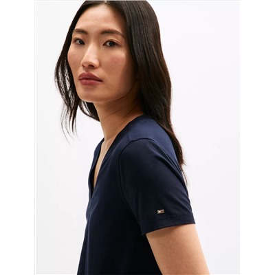 Relaxed Fit Drapey V-Neck T-Shirt