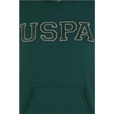 Kadın Yeşil Kapüşonlu Basic Sweatshirt