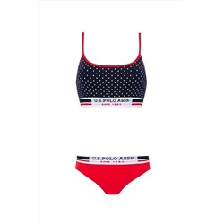 U.S. Polo Assn. Kadın Lacivert Puanlı Büstiyer Şort Takım 66252