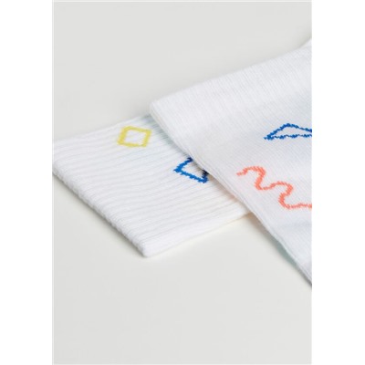 Kurze Sportsocken mit 90's-Motiv für Herren