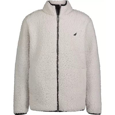 NAUTICA Big Boys Sherpa Fleece Mock Neck Zip-Up Jacke